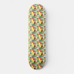Skateboard Hermoso último retro asombroso Colores felices