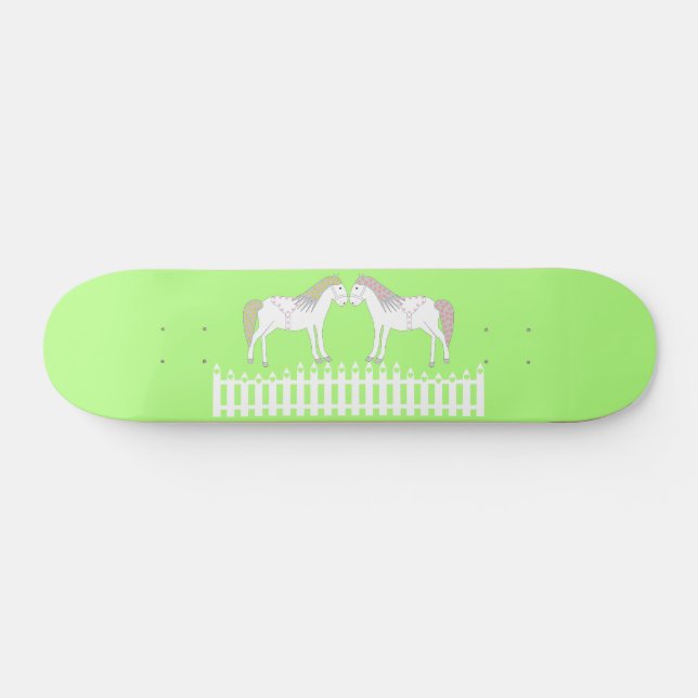 Skateboard Hermosos Caballos Blancos de Boda (Horz)