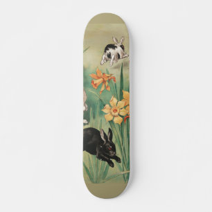 Skateboard Hermosos conejitos con flores de Daffodil Semana S