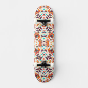 Skateboard Hermosos patrones florales clásicos y coloridos