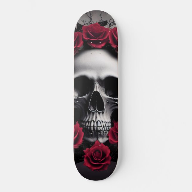 Skateboard Hermosos Rosas góticos y oscuros crían Sigil (Anverso)