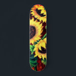 Skateboard Hermosos tres girasoles - Arte de pintura mezclado<br><div class="desc">Hermosos Tres Sunflower</div>