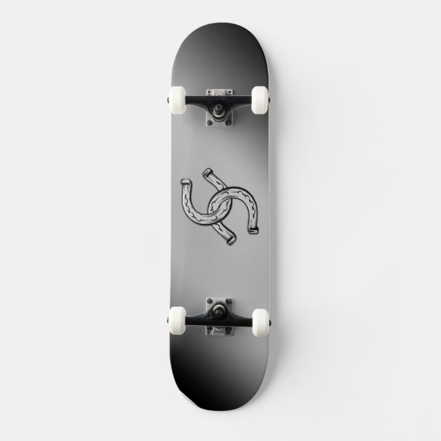 Skateboard Herraduras en gradiente plateado (Anverso)