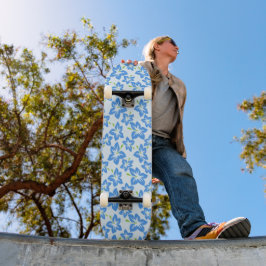 Skateboard Hibisco Azul, Flores Azules, Patrón De Flores