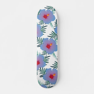 Skateboard hibisco azul trópico
