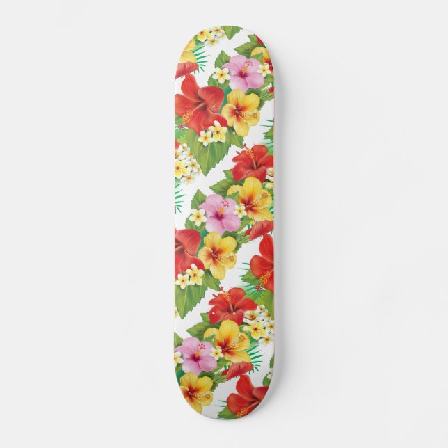 Skateboard Hibisco tropical de las islas (Anverso)