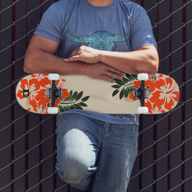 Skateboard Hibiscus Dd Brand De Inspiración Hawaiana (Exterior 3)