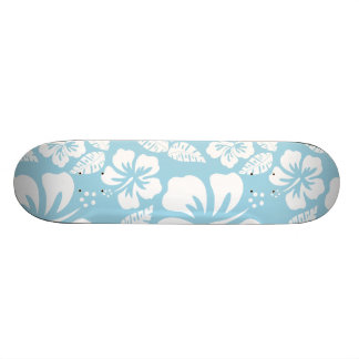 Skateboard Hibiscus tropical Hawai azul claro