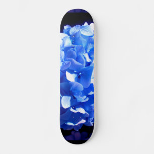 Skateboard Hidrenajes azules florales de cobalto elegantes az