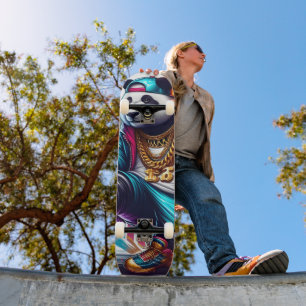 Skateboard Hip Hop Panda Fútbol Soccer Deportes de Verano