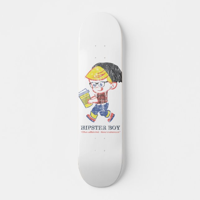 Skateboard Hipster Boy mal angustiado ilustracion de parodia  (Anverso )