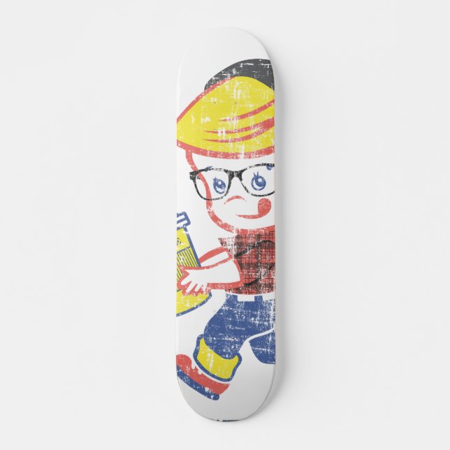 Skateboard Hipster Boy mal angustiado ilustracion de parodia  (Anverso )
