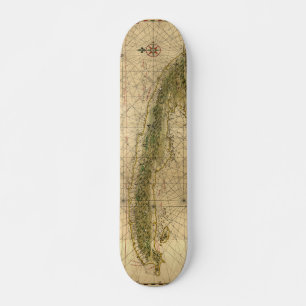 Skateboard Histórico Mapa de Cuba de 1639 de Joan Vinckeboons