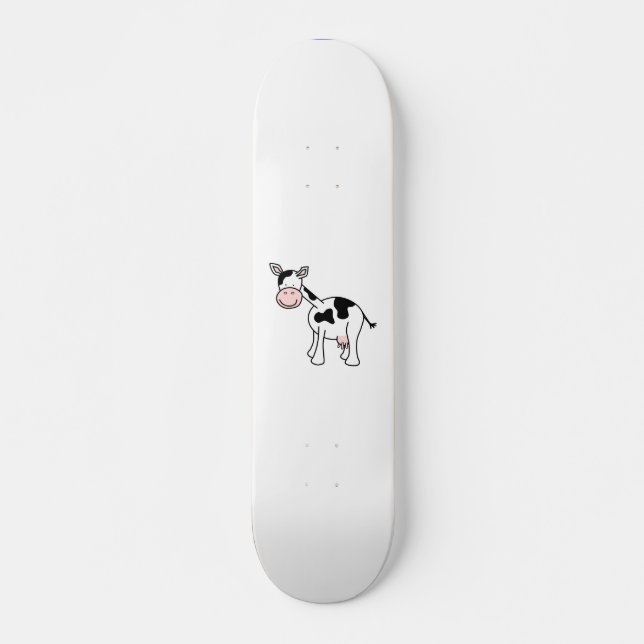 Skateboard Historieta blanco y negro de la vaca (Anverso )