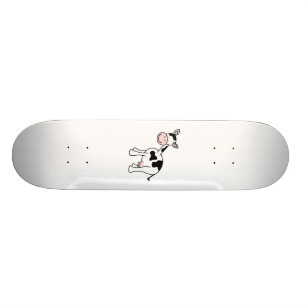 Skateboard Historieta blanco y negro de la vaca