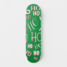 Skateboard HO HO HO Navidades de texto patrón de texto rojo b