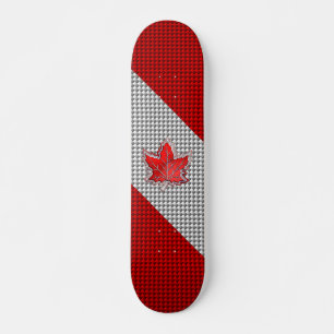 Skateboard Hoja de arce roja canadiense en miradas de la