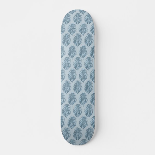 Skateboard Hoja de Palma Azul Claro (Anverso )