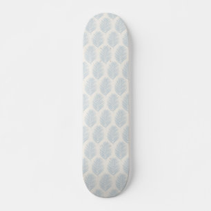 Skateboard Hoja de Palma Azul Claro y Crema