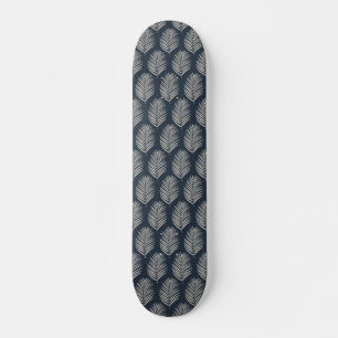 Skateboard Hoja de palma azul marino y crema