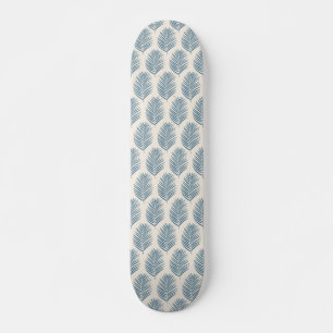 Skateboard Hoja de Palma Azul y Crema