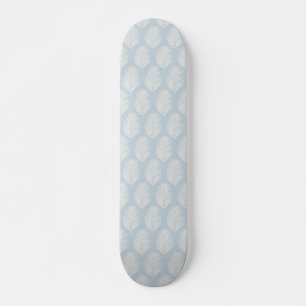 Skateboard Hoja de palma crema y azul claro