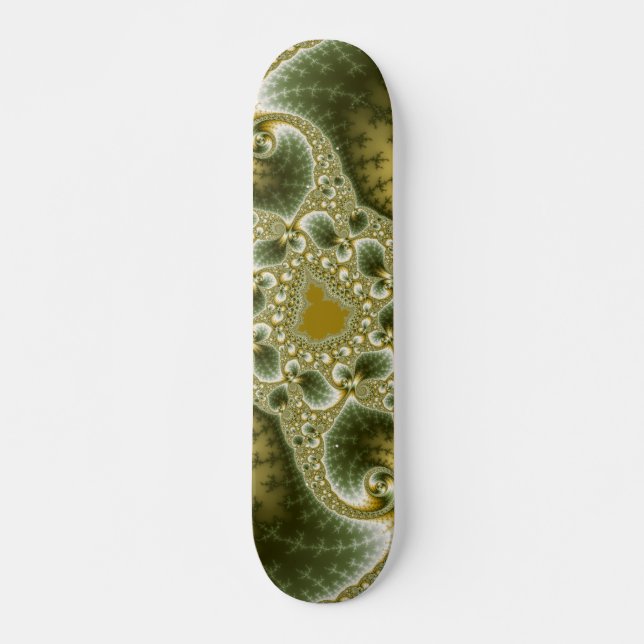 Skateboard Hoja Y Oro - Arte Fractal (Anverso )