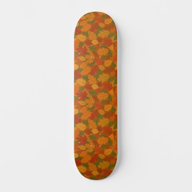 Skateboard Hojas clásicas de otoño con patrón (Anverso)