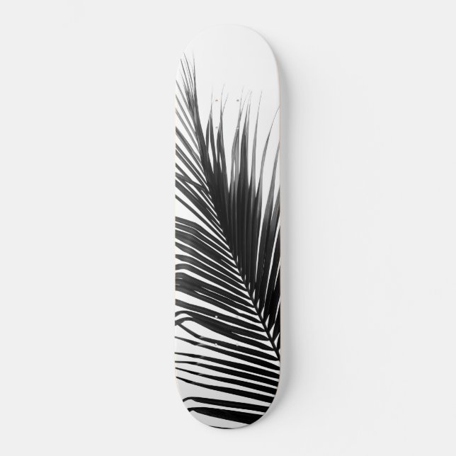 Skateboard Hojas de palma, luz blanca y negra #1 #tropical #w (Anverso)