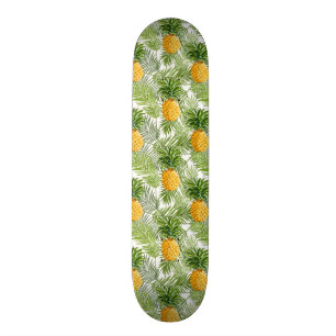 Skateboard Hojas de palma y piñas tropicales