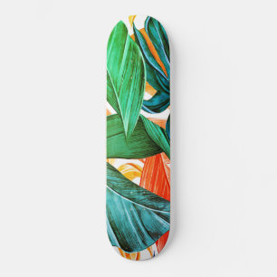 Skateboard Hojas de palmera coloridas y exóticas