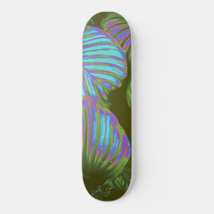 Skateboard Hojas tropicales de arcoiris