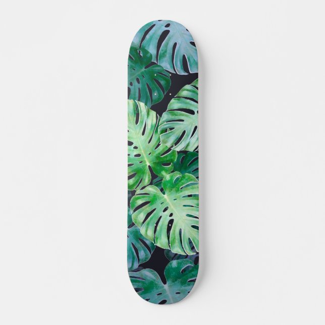 Skateboard Hojas tropicales de Monstera (Anverso )
