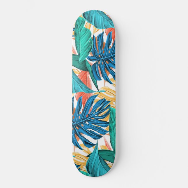 Skateboard Hojas tropicales exóticas (Anverso)