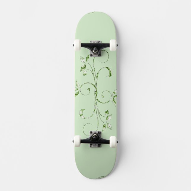 Skateboard Hojas Verdes (Anverso)