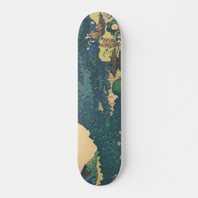 Skateboard Hokusai: Los árboles de pino circulares de Aoyama (Anverso )