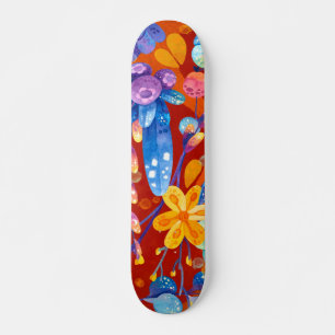 Skateboard Hola Primavera Hora de la Felicidad, Naranja Flora