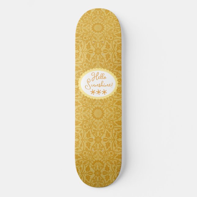 Skateboard Hola Sunshine Golden Yellow Floral (Anverso)