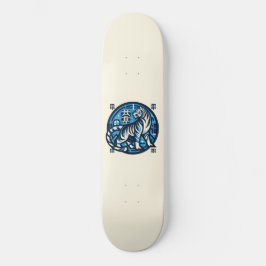 Skateboard Hombre asiático tigre teal varonil