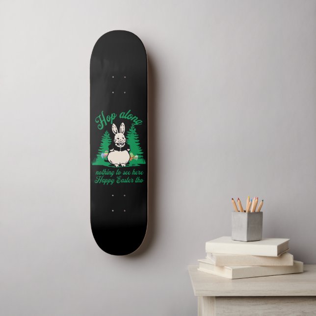 SKATEBOARD HOP ALONG, NADA QUE VER AQUÍ, FELIZ TAMBIÉN MÁS FÁ (Arte de la pared)