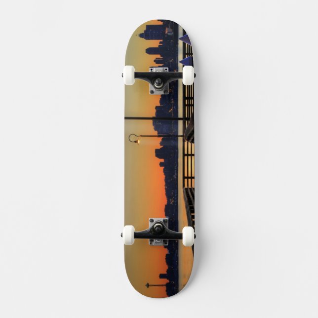 Skateboard Horizonte céntrico de Seattle Washington (Anverso)