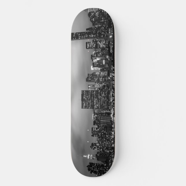 Skateboard Horizonte de Manhattan en la noche (Anverso)