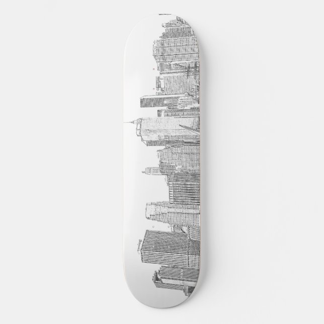 Skateboard Horizonte de Manhattan en la noche (Anverso)
