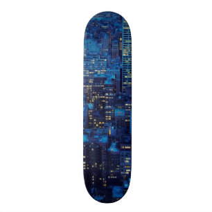 Skateboard Horizonte de NYC, opinión de alto ángulo en la