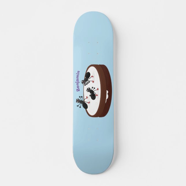 Skateboard Hormigas felices patinando hielo en personalizado  (Anverso )