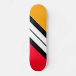 Skateboard Huella de Carreras gris blanco rojo amarillo brill