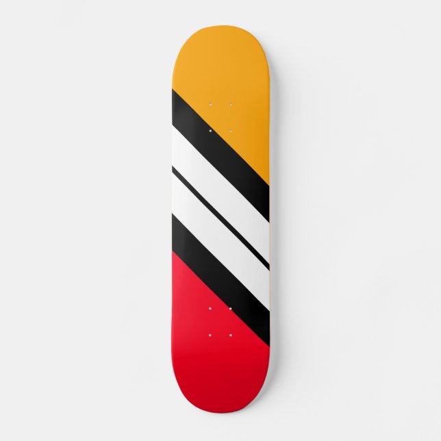 Skateboard Huella de Carreras gris blanco rojo amarillo brill (Anverso)