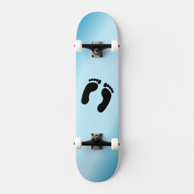 Skateboard Huellas azul para estribos (Anverso)