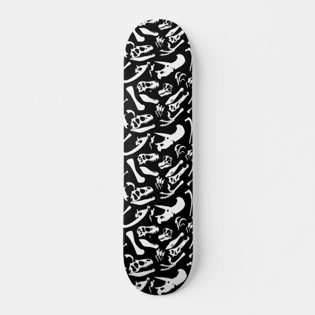 Skateboard Huesos de dinosaurio (negro) (Anverso )