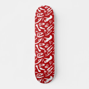 Skateboard Huesos de dinosaurio (rojos)